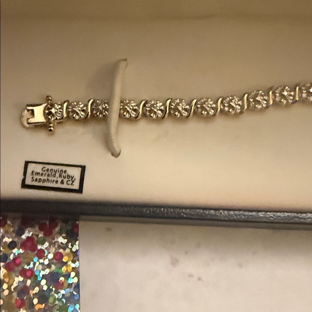 925 ) / Elegant Silver Tennis Bracelet with dragonfly STAMP